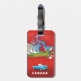 Canada geïllustreerde reisprent. bagagelabel