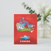 Canada geïllustreerde reisprent. briefkaart (Staand voorkant)