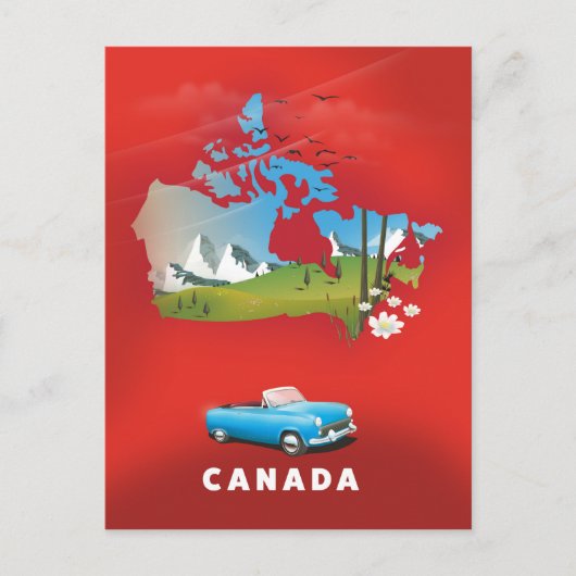 Canada geïllustreerde reisprent. briefkaart (Voorkant)