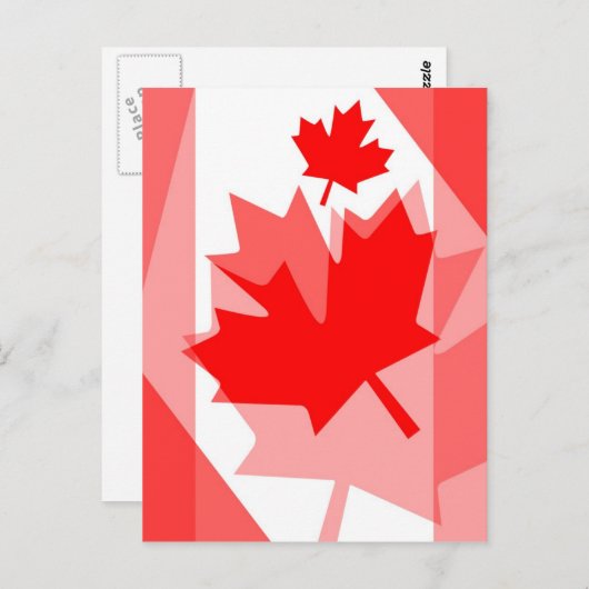 CANADA (Gelaagde stijl in Canadese rode Maple Leaf Briefkaart (Voorkant / Achterkant)