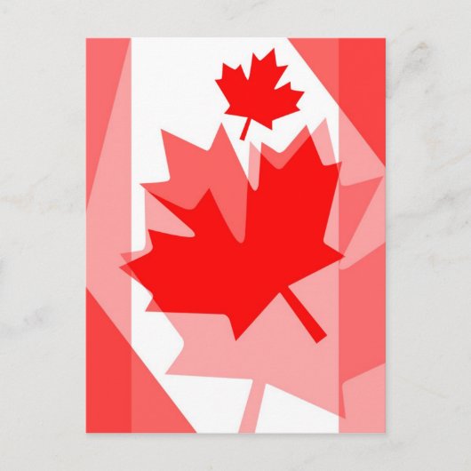 CANADA (Gelaagde stijl in Canadese rode Maple Leaf Briefkaart (Voorkant)