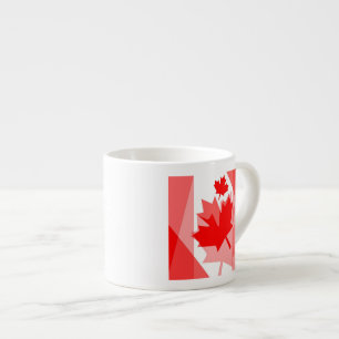 CANADA (Gelaagde stijl in Canadese rode Maple Leaf Espresso Kop