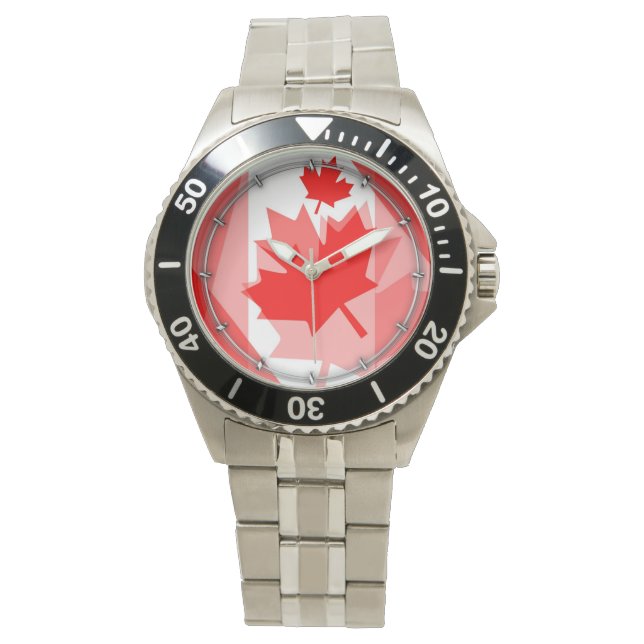 CANADA (Gelaagde stijl in Canadese rode Maple Leaf Horloge (Voorkant)