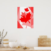 CANADA (Gelaagde stijl in Canadese rode Maple Leaf Poster (Keuken)