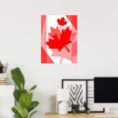 CANADA (Gelaagde stijl in Canadese rode Maple Leaf Poster (Thuiskantoor)