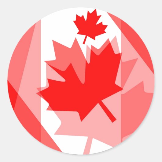 CANADA (Gelaagde stijl in Canadese rode Maple Leaf Ronde Sticker (Voorkant)