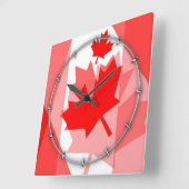 CANADA (Gelaagde stijl in Canadese rode Maple Leaf Vierkante Klok (Hoek)