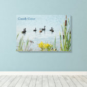 Canada Gese en Cattails Canvas Afdruk (Insitu (Houten vloer))