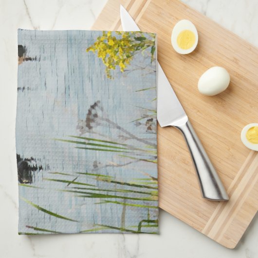 Canada Gese en Cattails Theedoek (Quarter Fold)