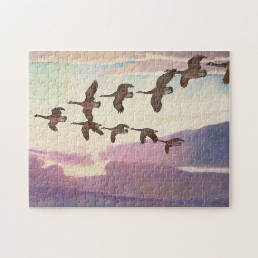 Canada Gese in lente door Newell Convers Wyeth Legpuzzel (Horizontaal)