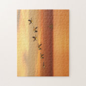 Canada Gese in vlucht op zonsondergang Legpuzzel (Verticaal)