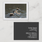 Canada Gese met Goslings (Bordered) Visitekaartje (Voorkant / Achterkant)