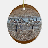Canada Gese op Green Lane Reservoir Keramisch Ornament (Links)
