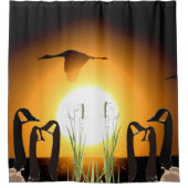 Canada Gese vogels en Crane Wildlife Shower Curtai Douchegordijn (Voorkant)