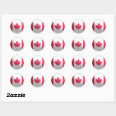 Canada Glossy Circle Flag Ronde Sticker (Vel)