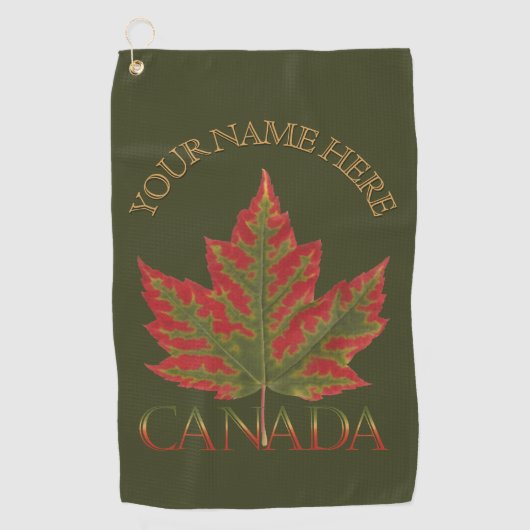 Canada Golf Towel Canada Maple Leaf Golf Towels Golfhanddoek (Voorkant)