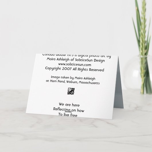 Canada Goose 1975 Kaart (Achterkant)