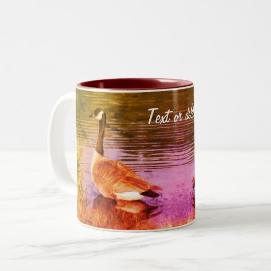 Canada Goose Art gepersonaliseerd Tweekleurige Koffiemok (Voorkant links)