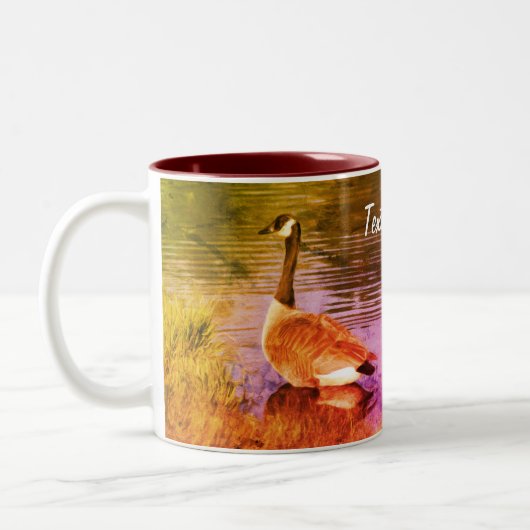 Canada Goose Art gepersonaliseerd Tweekleurige Koffiemok (Links)