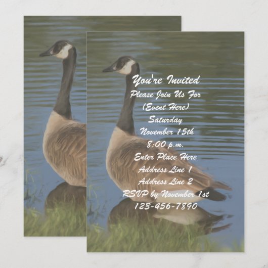 Canada Goose Art Natuur Party Kaart (Voorkant / Achterkant)