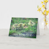 Canada Goose Babies Natuur Birthday Kaart (Gele Bloem)