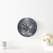 Canada Goose Bathing in Lake Art Design Ronde Klok (Huis)