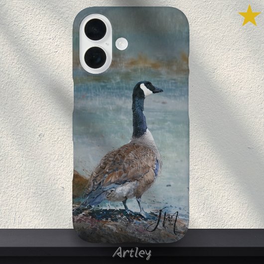 Canada Goose Bird Painting Aangepaste naam Case-Mate iPhone Case