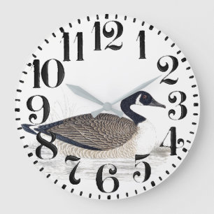 Canada Goose Bird Willife Big Number Wall Clock Grote Klok
