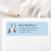 Canada Goose  Blue Hand-Drawn Bird Adres Etiket (Insitu)