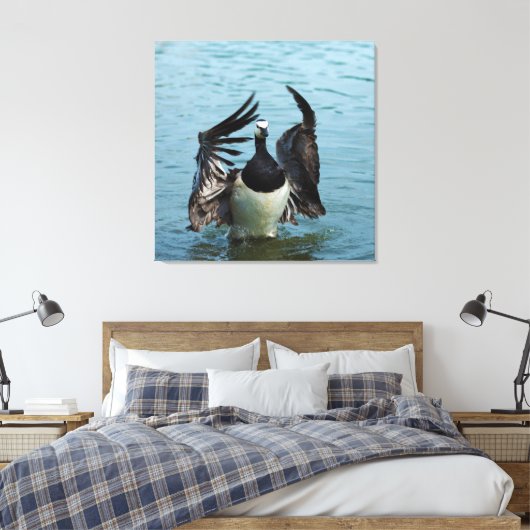Canada Goose Branta Canadensis Canvas Afdruk (Insitu (Slaapkamer))