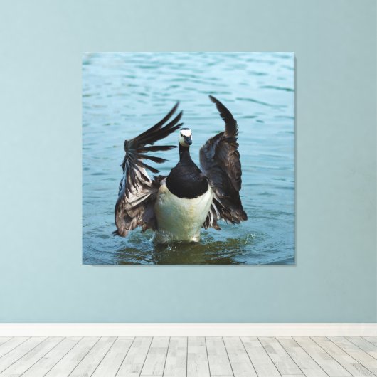 Canada Goose Branta Canadensis Canvas Afdruk (Insitu (Houten vloer))