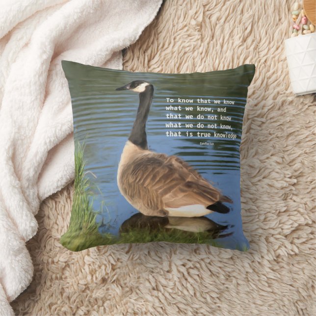 Canada Goose Confucius Knowledge Quote  Kussen (Deken)