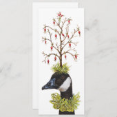 Canada Goose en House Finch Kerstmis platte kaart (Voorkant / Achterkant)