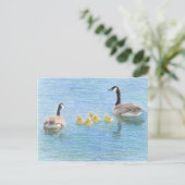 Canada Goose Family Fine Art Natuur Briefkaart (Staand voorkant)