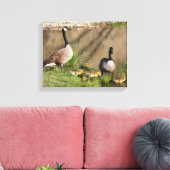 Canada Goose Family Natuur Canvas Afdruk (Insitu (Woonkamer))