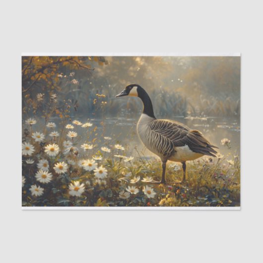 Canada Goose Golden Hour Wildflower Decoupage Tissuepapier (Voorkant)