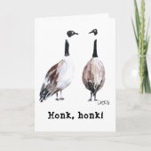 Canada Goose Hand-Drawn Cute Honking Canada Geese Kaart (Voorkant)
