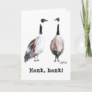 Canada Goose Hand-Drawn Cute Honking Canada Geese Kaart