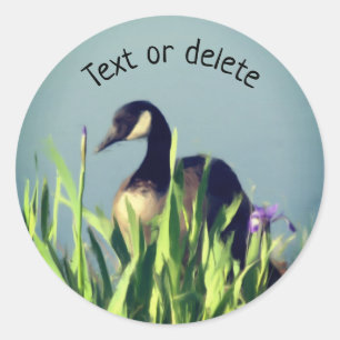 Canada Goose Iris Animal Art gepersonaliseerd Ronde Sticker