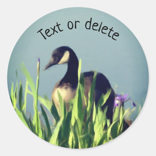 Canada Goose Iris Animal Art gepersonaliseerd Ronde Sticker (Voorkant)