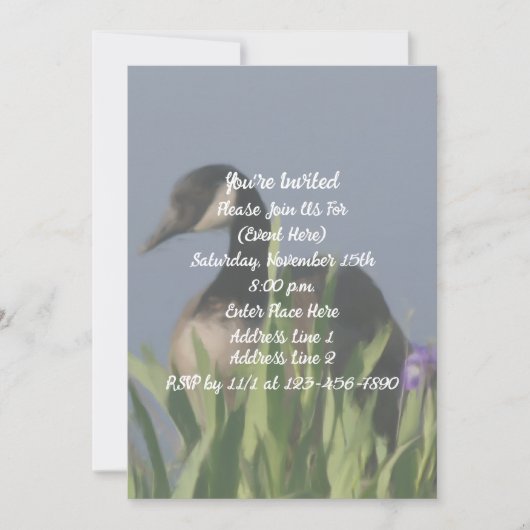 Canada Goose Iris Art Natuur Party Kaart (Voorkant)