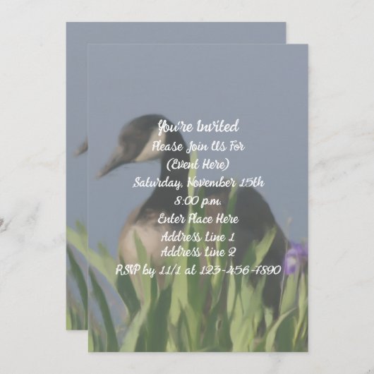 Canada Goose Iris Art Natuur Party Kaart (Voorkant / Achterkant)