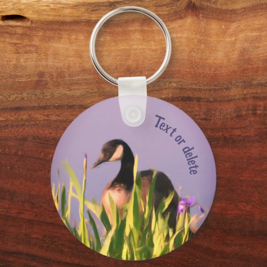 Canada Goose Iris Flowers Animal Personalized Sleutelhanger (Voorkant)
