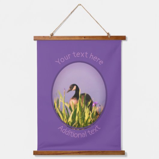 Canada Goose Irises Natuur Art Persoonlijk Hangend Wandkleed (Voorkant)