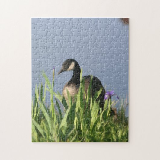 Canada Goose Iriss Natuur Kunst Schilderen Legpuzzel (Verticaal)