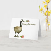Canada Goose met Roos Verjaardag Kaart (Gele Bloem)