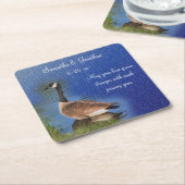 Canada Goose Nature Personalized Wedding  Kartonnen Onderzetters (Schuin)