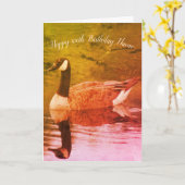 Canada Goose Natuur Art Personalized Birthday Kaart (Gele Bloem)