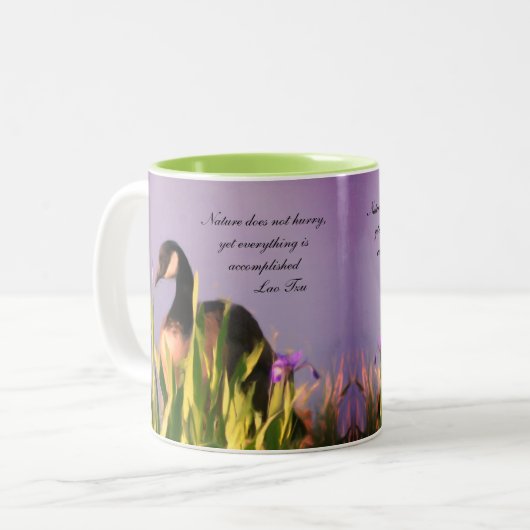 Canada Goose Natuur Inspirerend Quote Tweekleurige Koffiemok (Voorkant links)