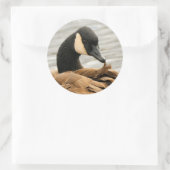 Canada Goose op het meer Ronde Sticker (Tas)